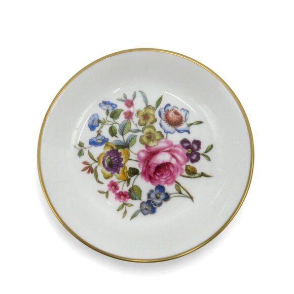 ROYAL WORCESTER Floral Trinket Small Dish Made In England Vintage - Picture 1 of 8
